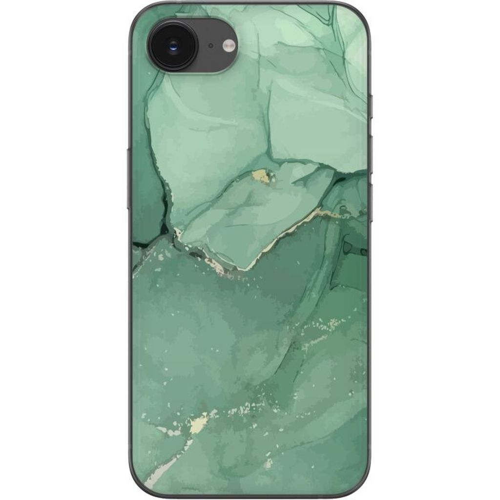 Apple iPhone 16e Gennemsigtigt Telefoncover Grön Marmor