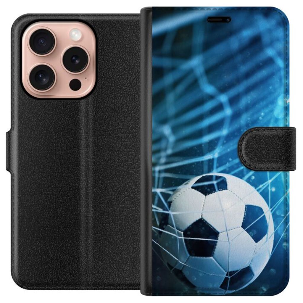 Apple iPhone 16 Pro Musta Lompakkokotelo Fotboll