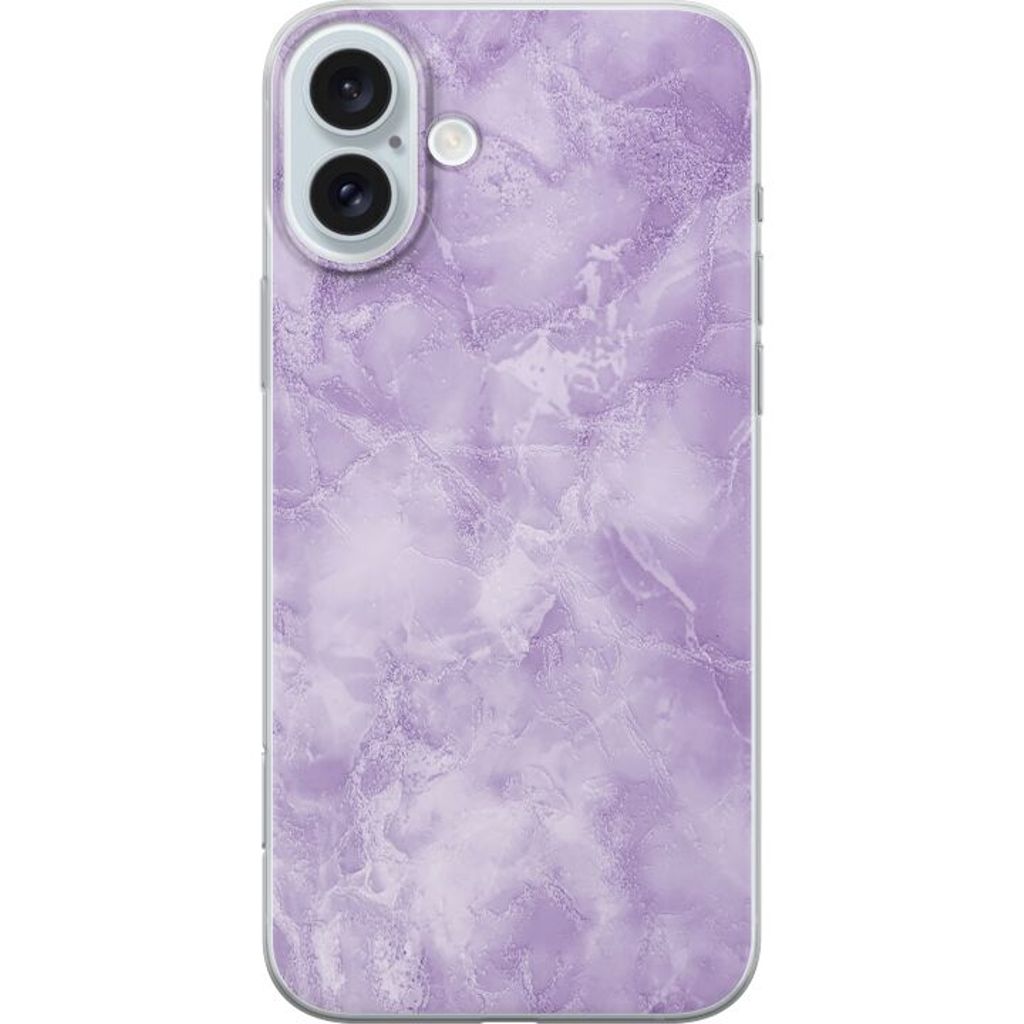 Apple iPhone 16 Plus Gennemsigtigt Telefoncover Lila marmor