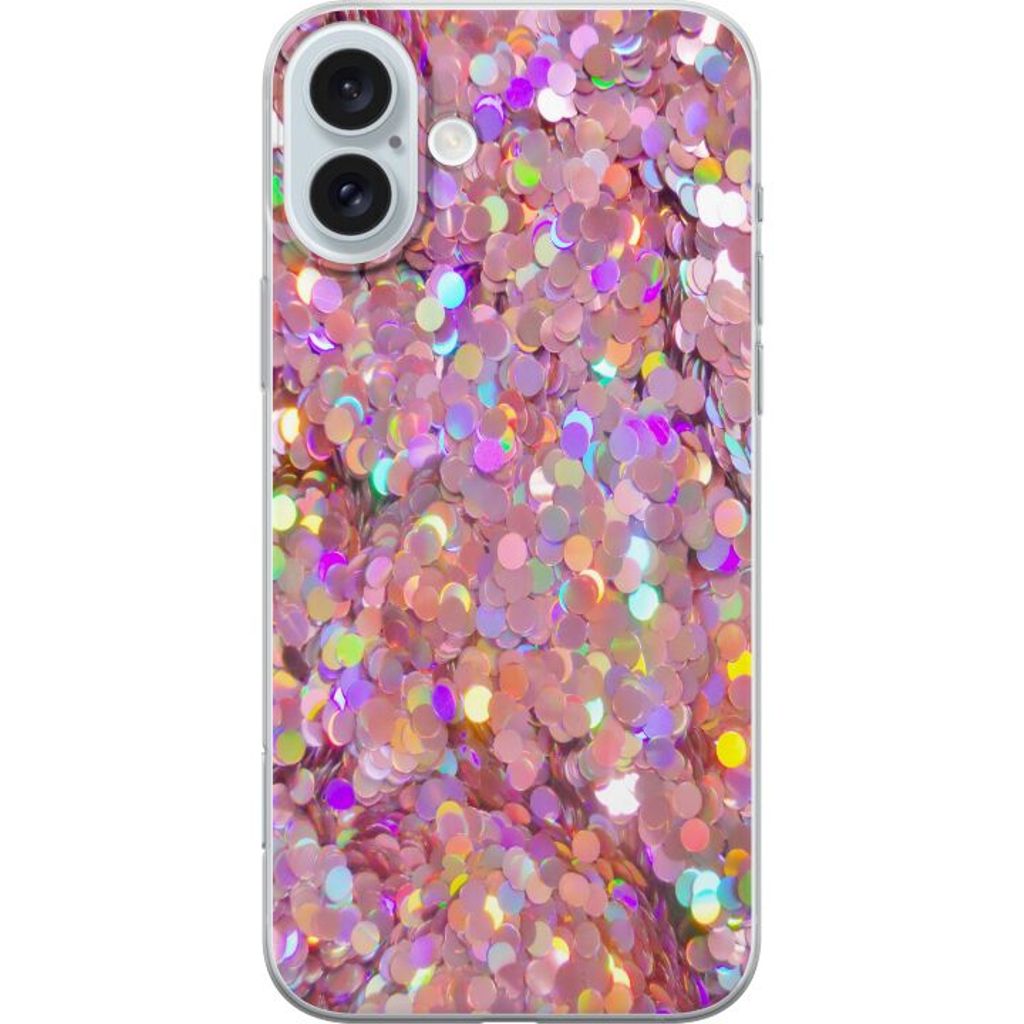 Apple iPhone 16 Plus Transparent Mobilskal Glitter