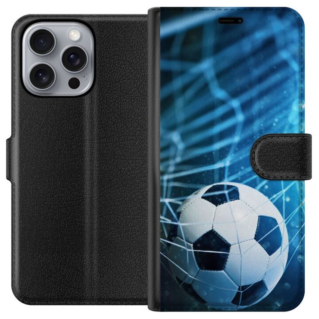 Apple iPhone 16 Pro Max Svart Plånboksfodral Fotboll