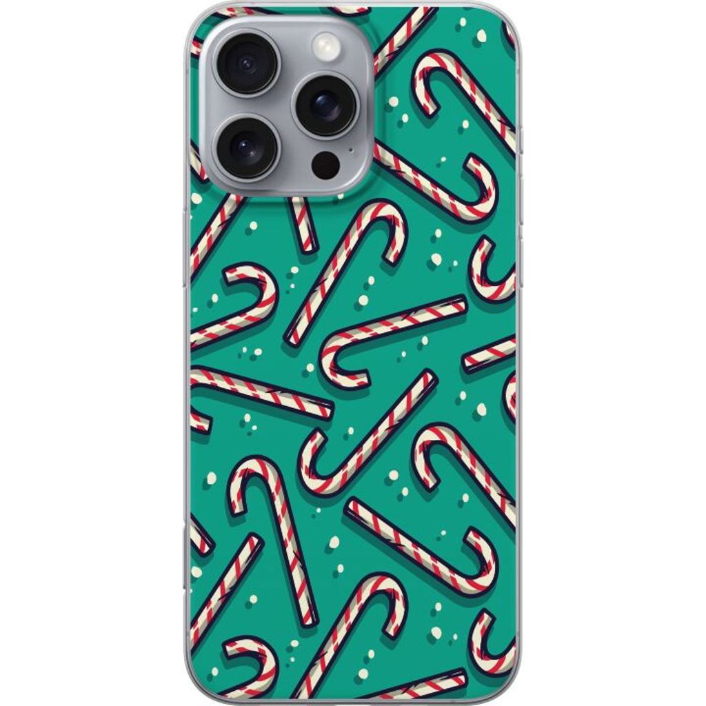 Apple iPhone 16 Pro Max Transparent Mobilskal Polkagris Mönster