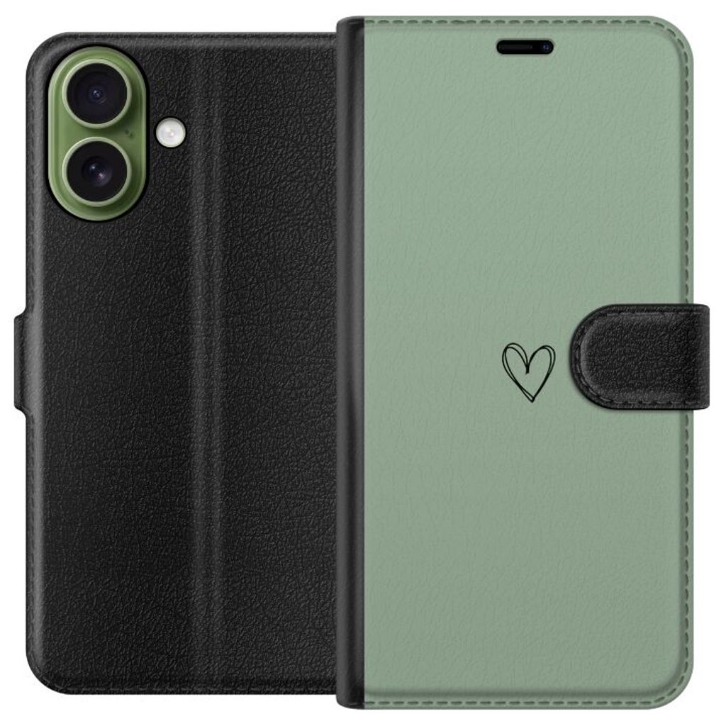 Apple iPhone 17 Sort Tegnebogsetui Hjärta