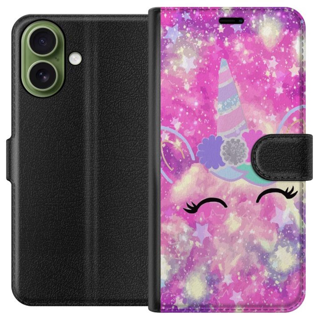 Apple iPhone 17 Sort Tegnebogsetui Glad Enhörning