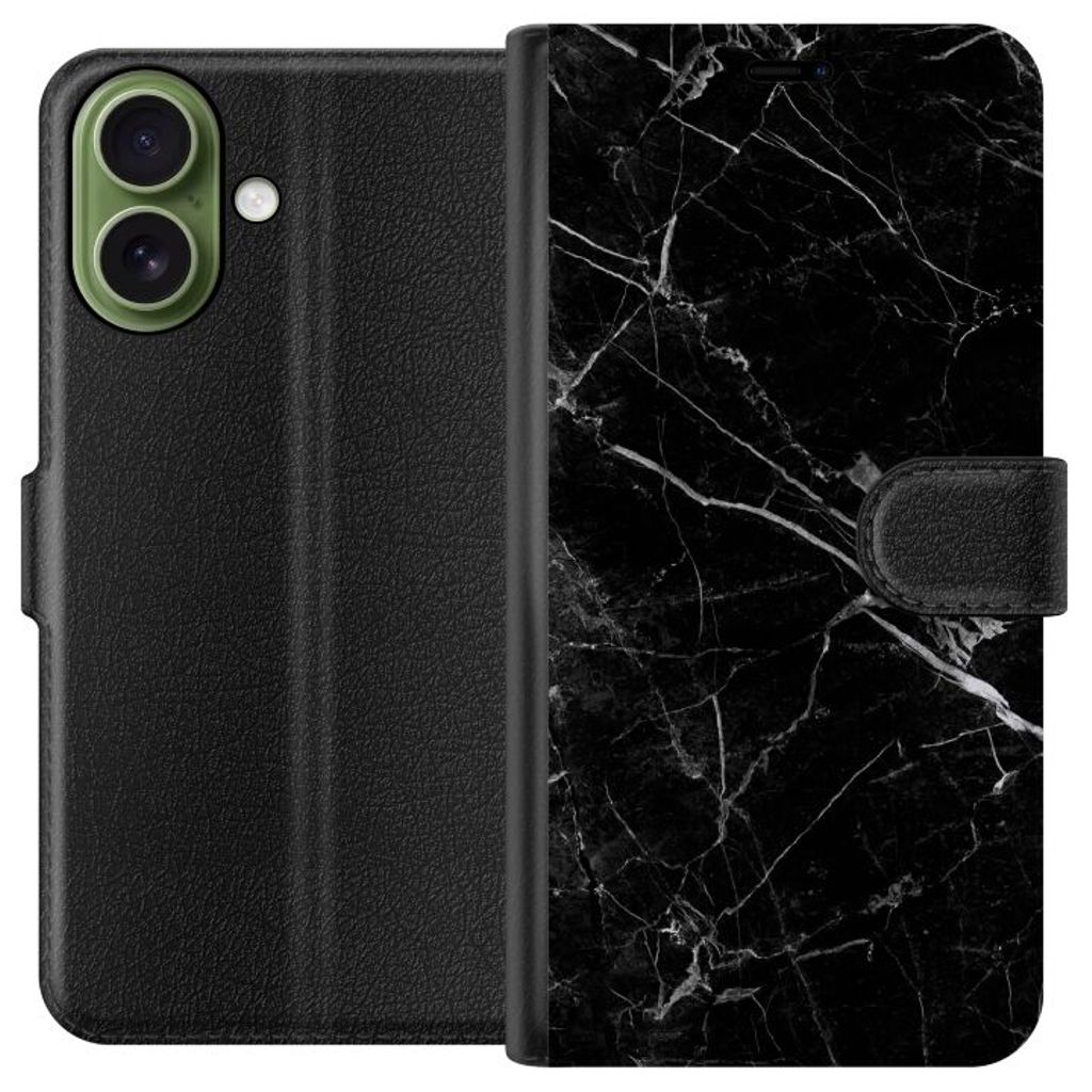 Apple iPhone 17 Sort Tegnebogsetui Svart marmor