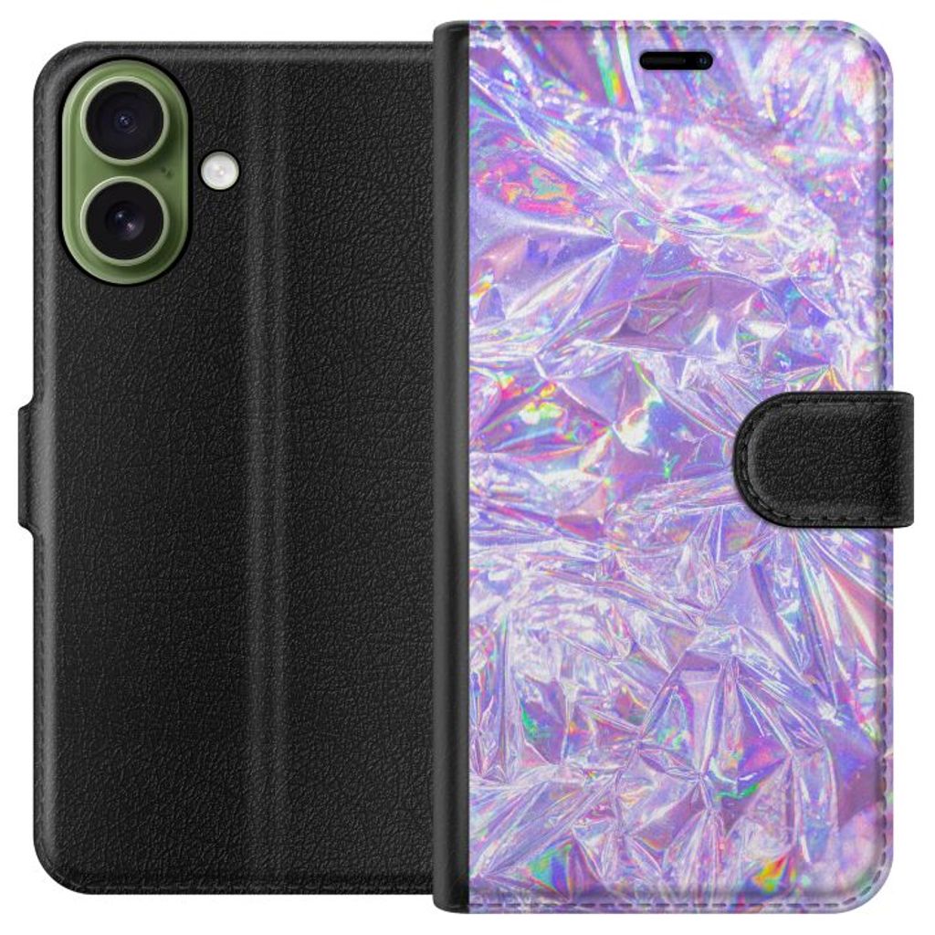 Apple iPhone 17 Sort Tegnebogsetui Glitter