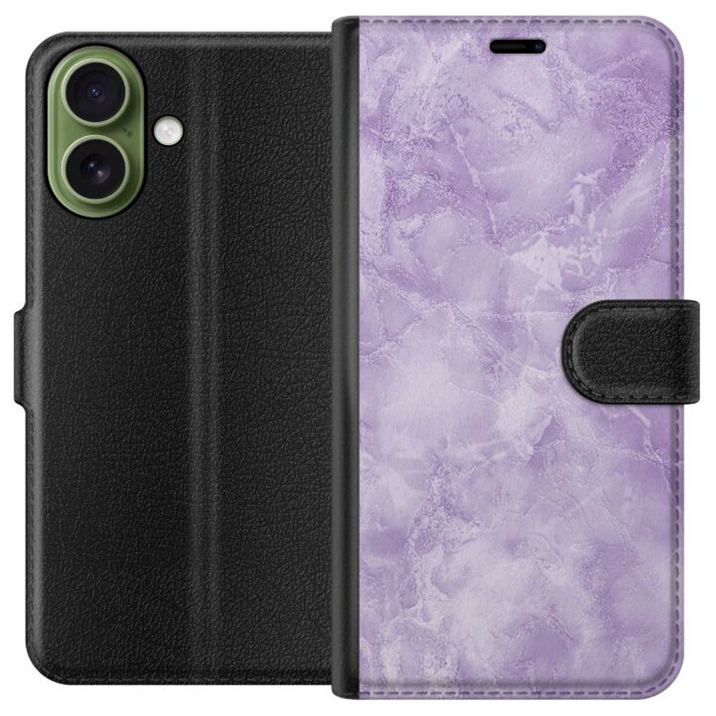 Apple iPhone 17 Sort Tegnebogsetui Lila marmor