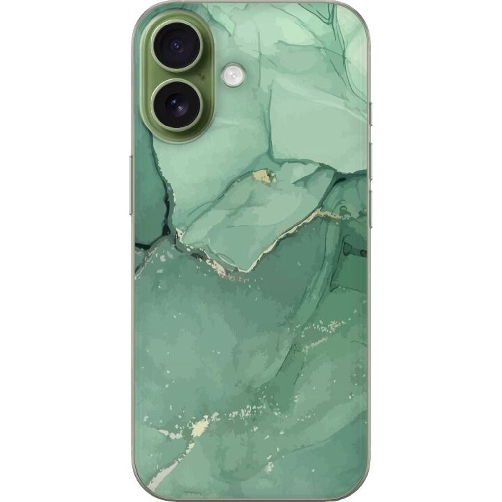 Apple iPhone 17 Gennemsigtigt Telefoncover Grön Marmor