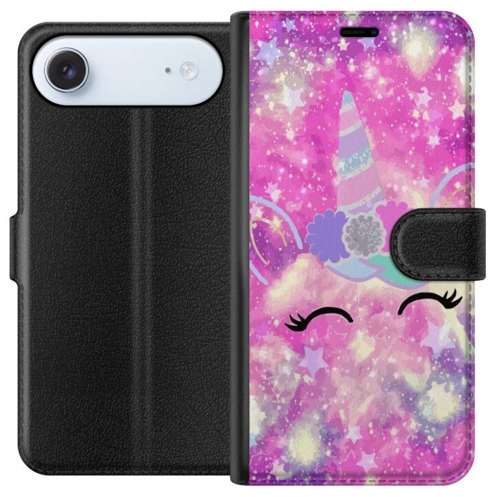 Apple iPhone 17 Air Svart Plånboksfodral Glad Enhörning