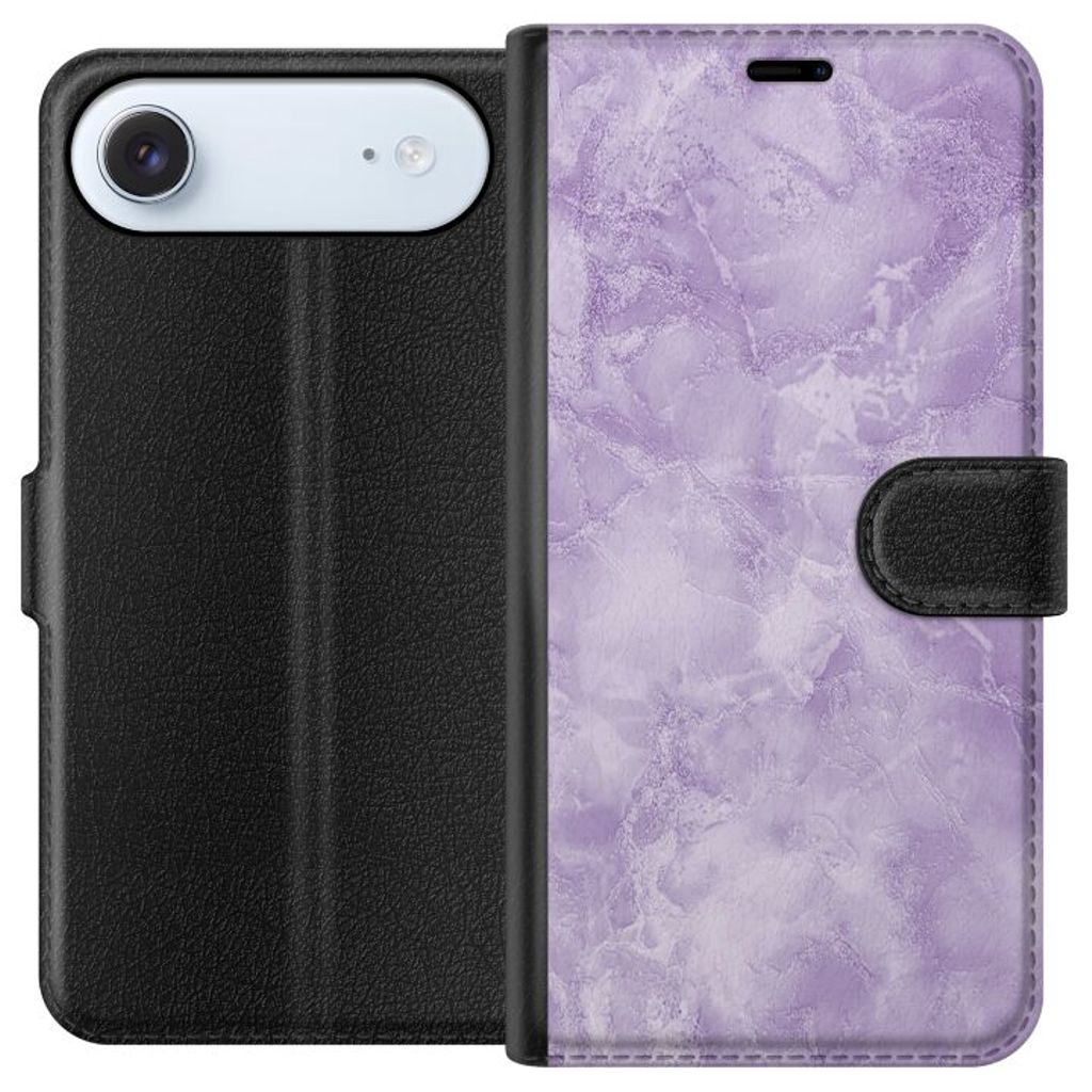 Apple iPhone 17 Air Musta Lompakkokotelo Lila marmor