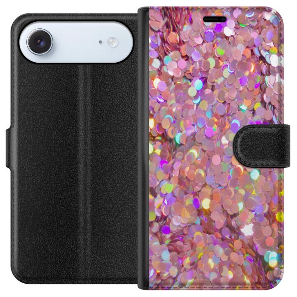 Apple iPhone 17 Air Svart Plånboksfodral Glitter