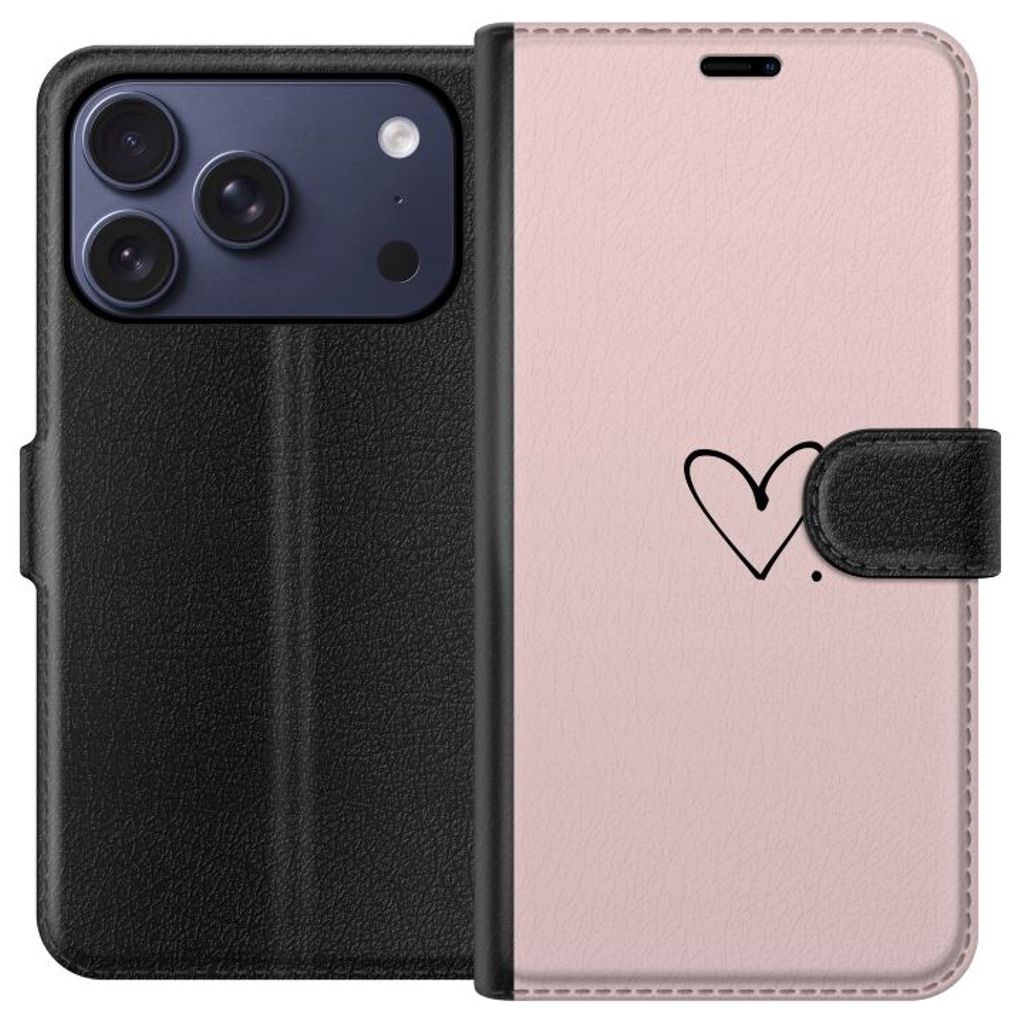 Apple iPhone 17 Pro Sort Tegnebogsetui Hjärta.