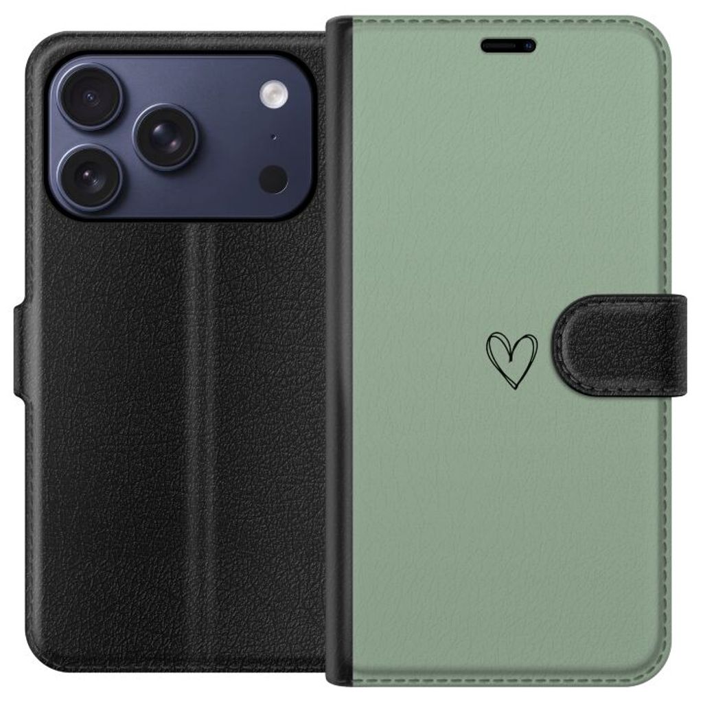 Apple iPhone 17 Pro Sort Tegnebogsetui Hjärta