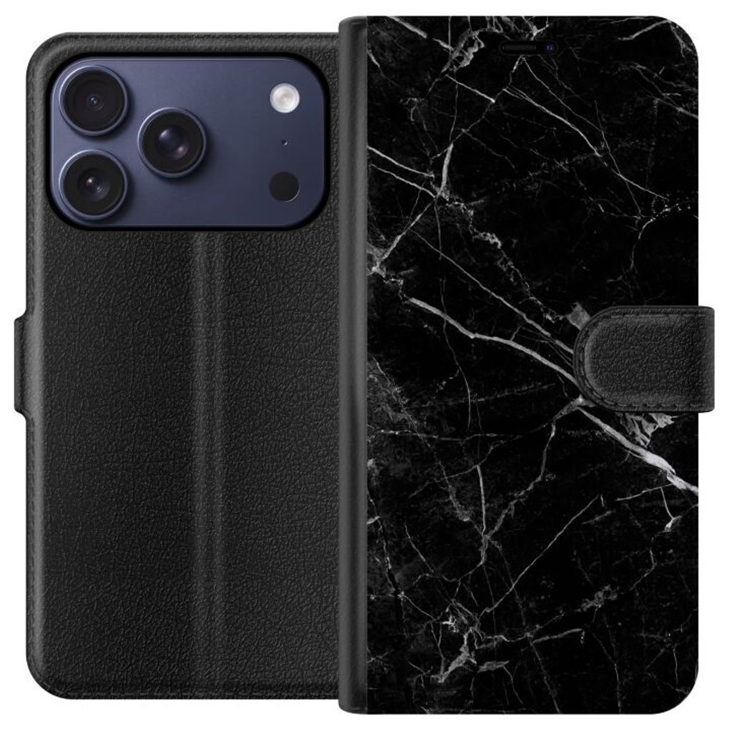 Apple iPhone 17 Pro Sort Tegnebogsetui Svart marmor