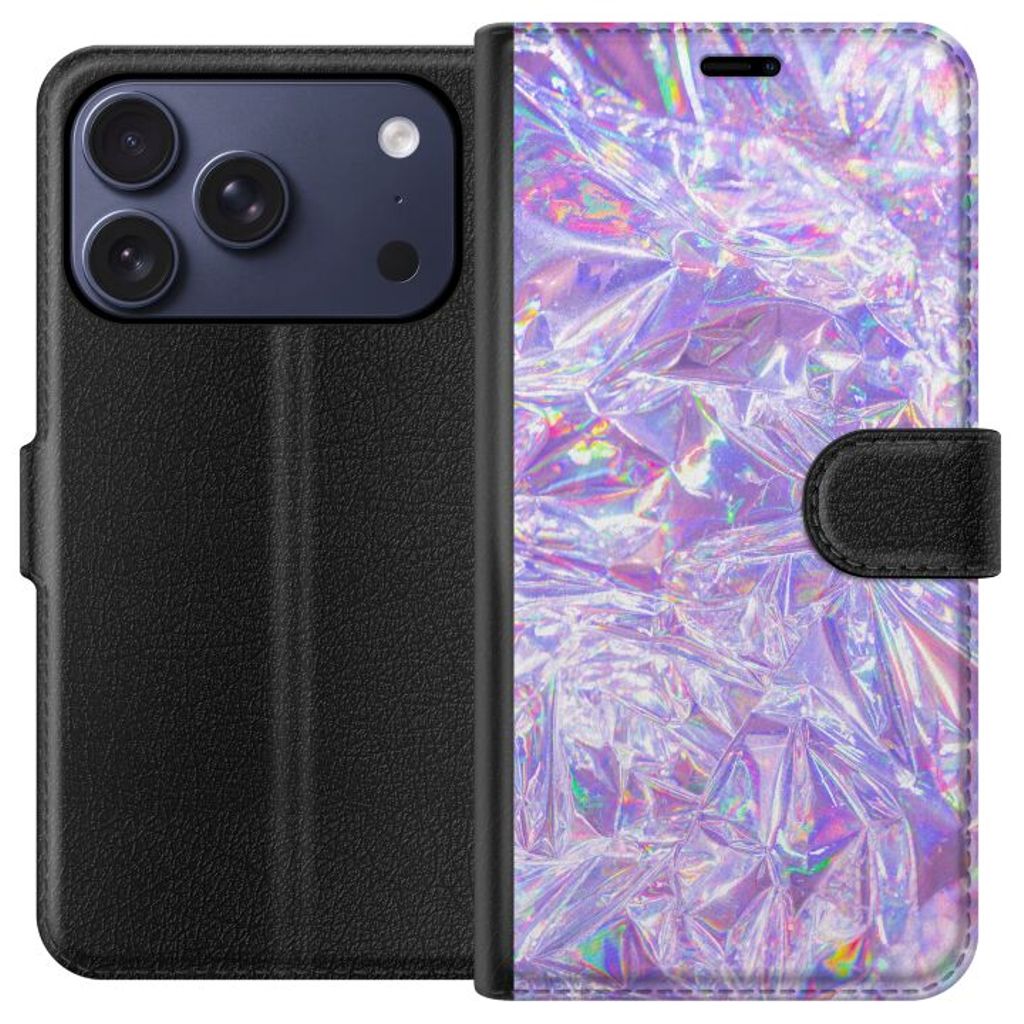 Apple iPhone 17 Pro Sort Tegnebogsetui Glitter