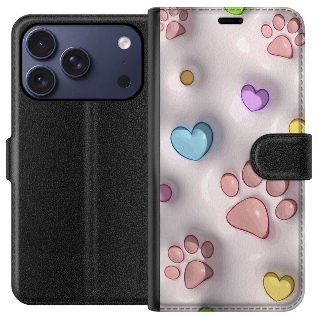 Apple iPhone 17 Pro Sort Tegnebogsetui Fluffiga Tassar