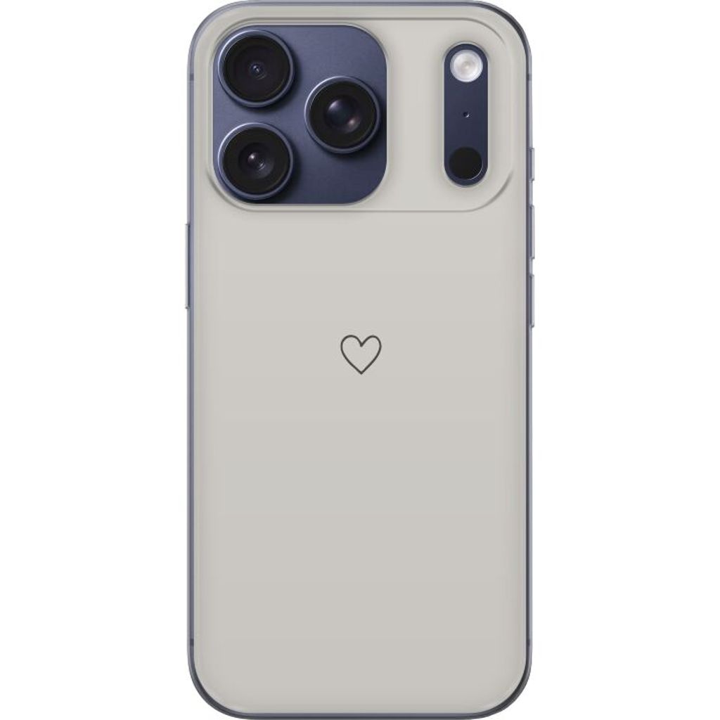 Apple iPhone 17 Pro Transparent Mobilskal Grått hjärta