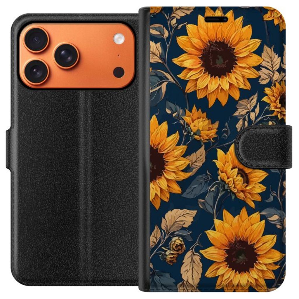 Apple iPhone 17 Pro Max Musta Lompakkokotelo Solrosor