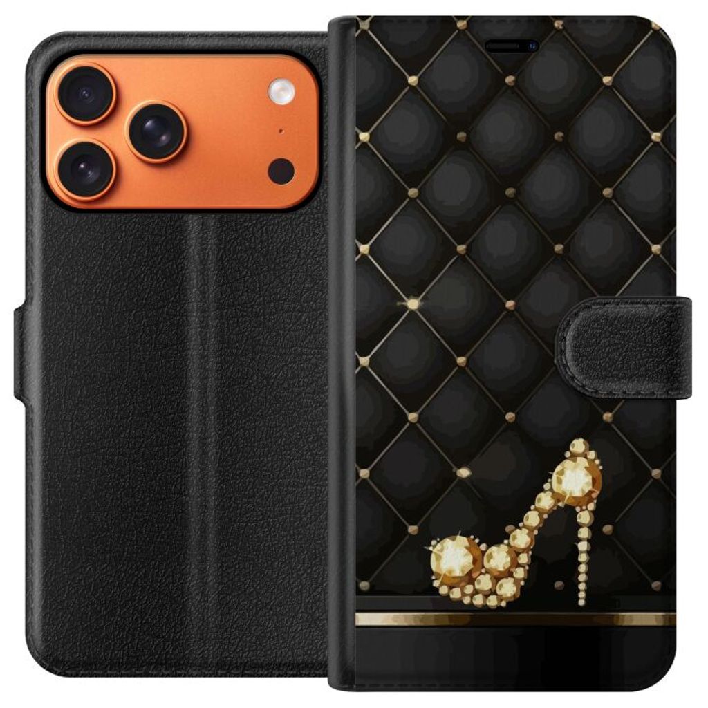 Apple iPhone 17 Pro Max Svart Plånboksfodral Lyxig Sko