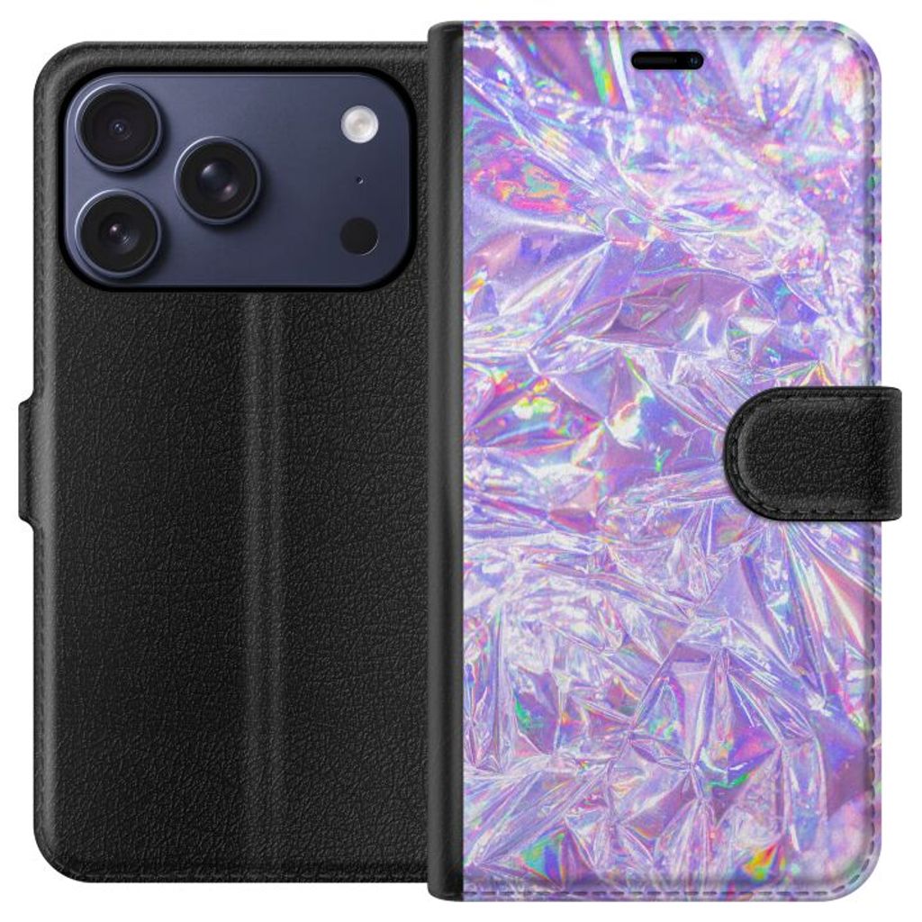 Apple iPhone 18 Pro Musta Lompakkokotelo Glitter
