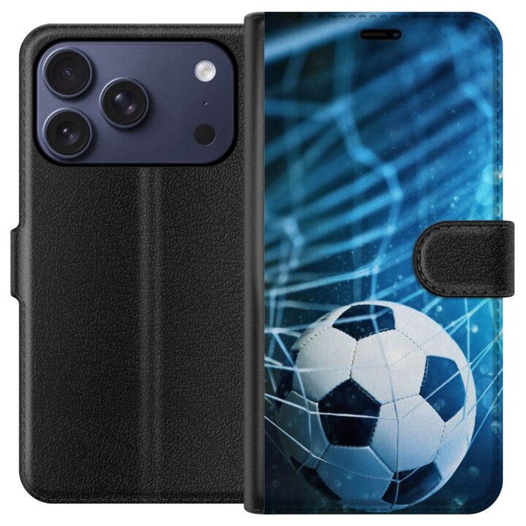 Apple iPhone 18 Pro Musta Lompakkokotelo Fotboll