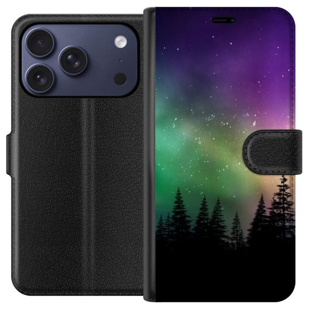Apple iPhone 18 Pro Musta Lompakkokotelo Norrsken