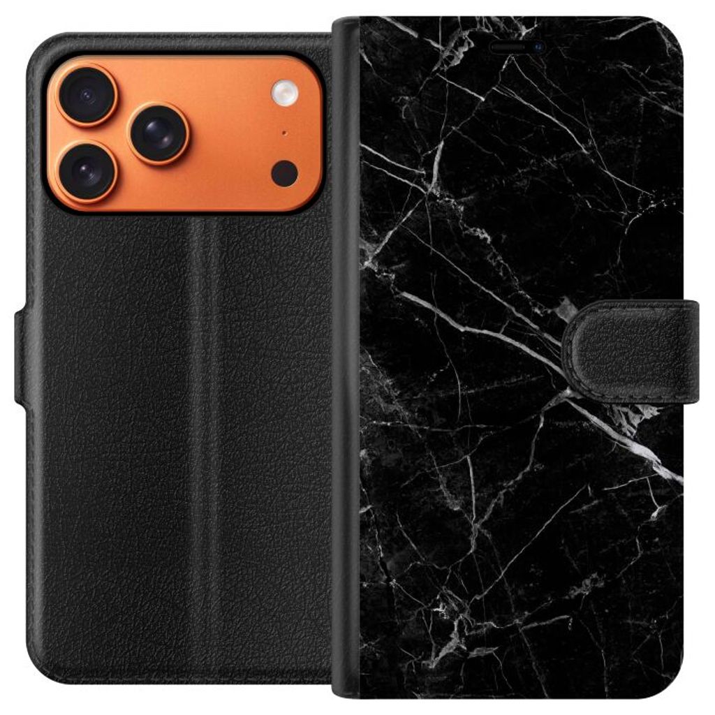 Apple iPhone 18 Pro Max Musta Lompakkokotelo Svart marmor