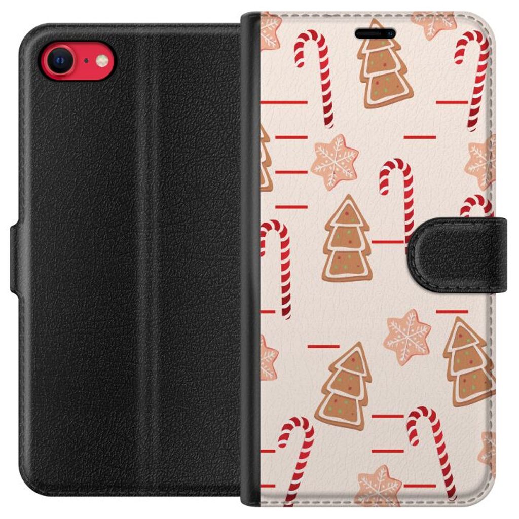 Apple iPhone 7 Svart Plånboksfodral Julens Godisglädje