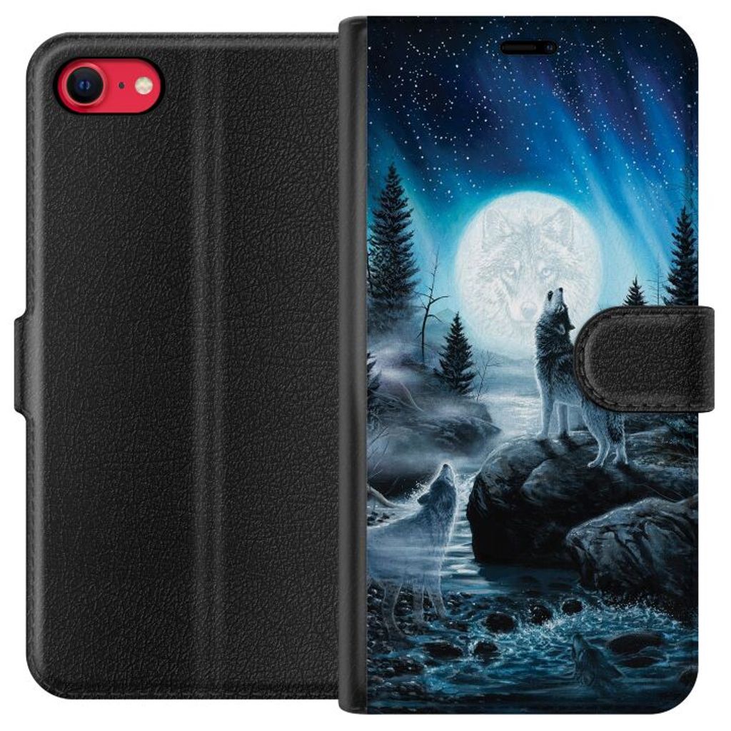 Apple iPhone 7 Svart Plånboksfodral Varjar på natten