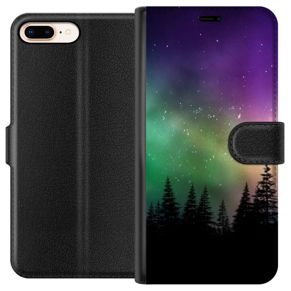 Apple iPhone 7 Plus Svart Plånboksfodral Norrsken