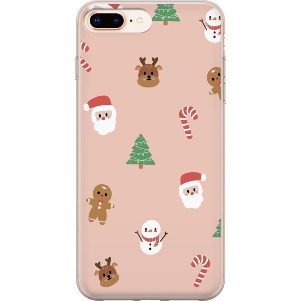 Apple iPhone 8 Plus Transparent Mobilskal Klassisk Julfest