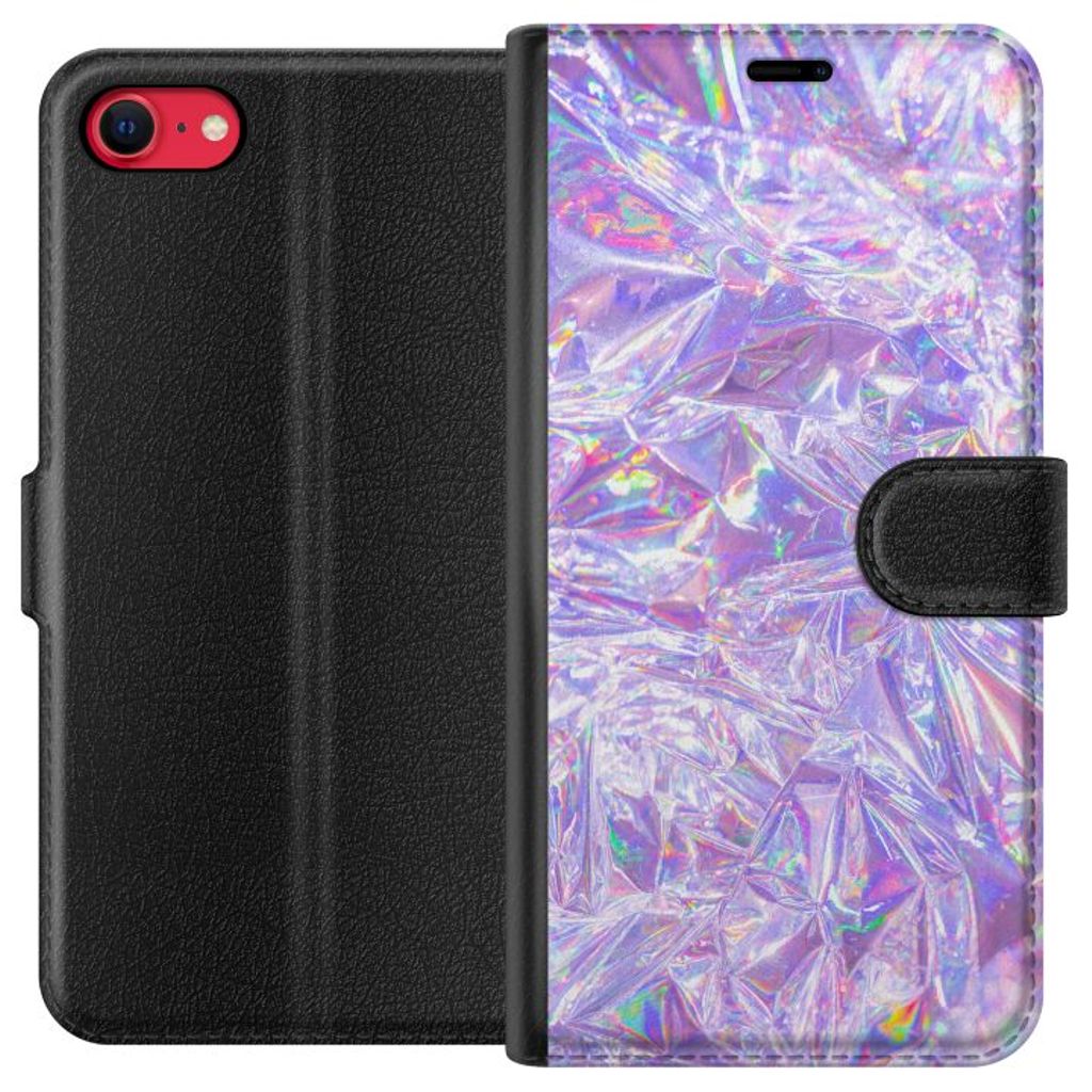 Apple iPhone SE (2020) Svart Plånboksfodral Glitter