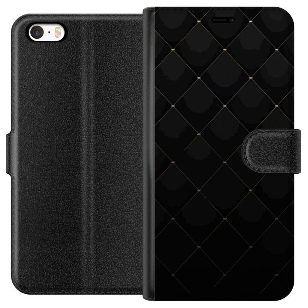 Apple iPhone SE (2016) Sort Lommebokdeksel Exklusivt Mönster