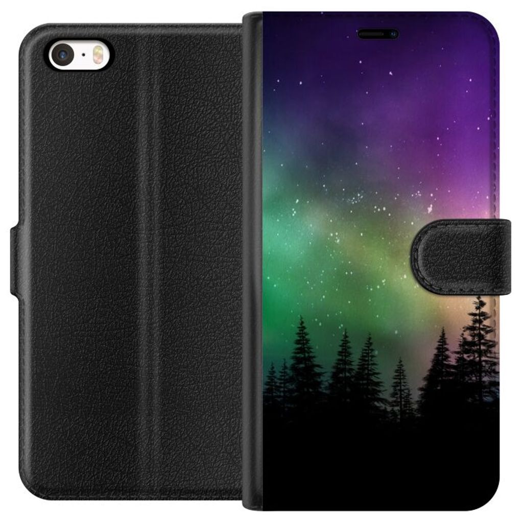 Apple iPhone SE (2016) Svart Plånboksfodral Norrsken