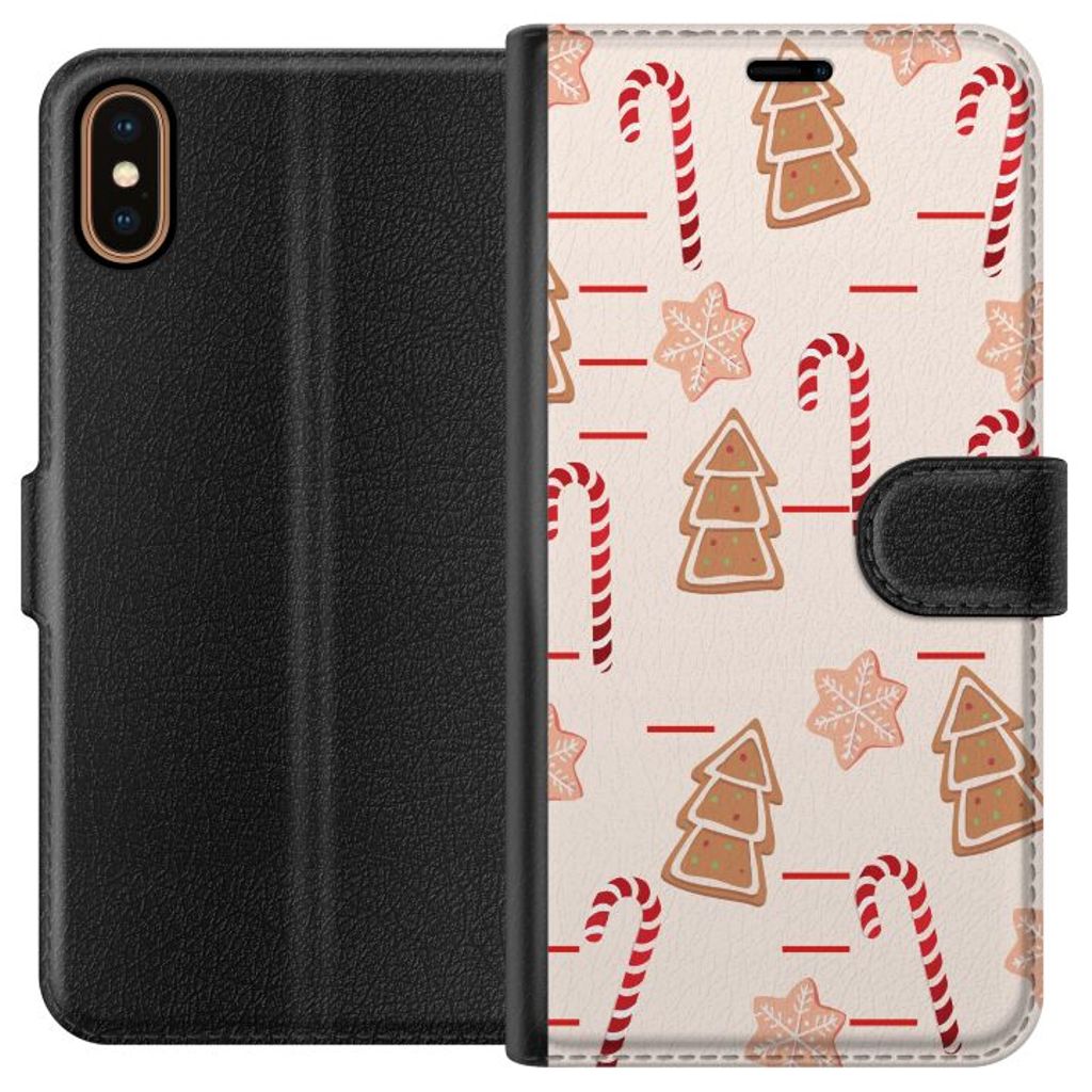 Apple iPhone X Sort Tegnebogsetui Julens Godisglädje