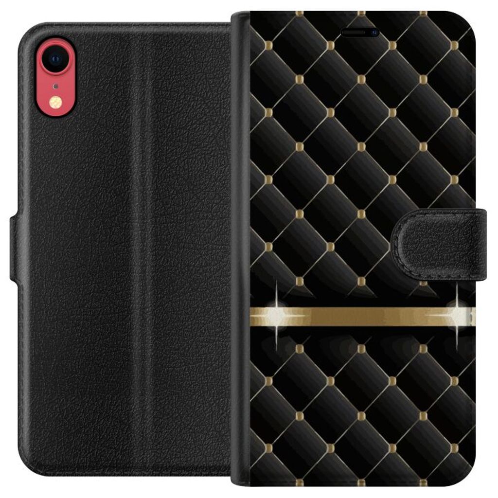 Apple iPhone XR Musta Lompakkokotelo Lyxigt