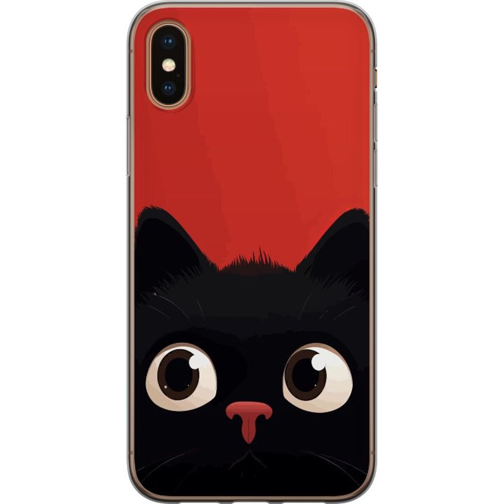 Apple iPhone XS Transparent Mobilskal Busig Katt