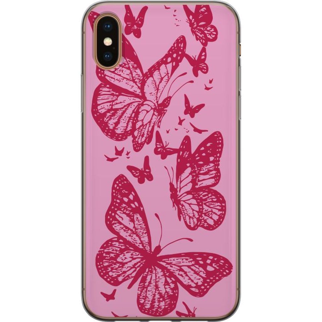 Apple iPhone XS Transparent Mobilskal Fjärilar