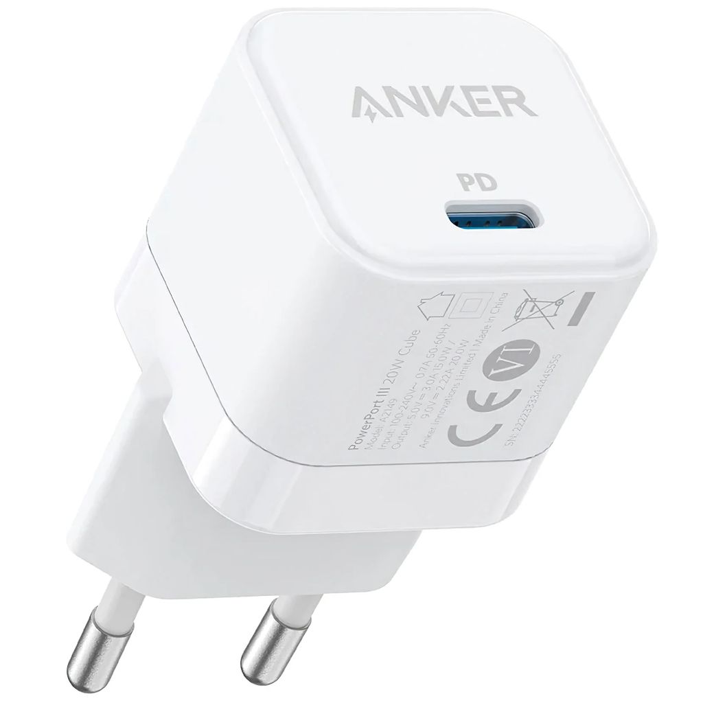 Anker 512 Nano 3 20W USB-C Väggladdare – Vit