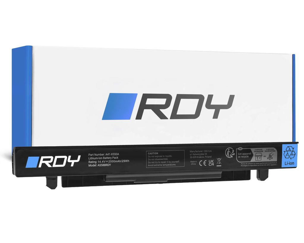 RDY Laptop Batteri A41-X550A til Asus A550 F550J F550L R510 R510C R510J osv.
