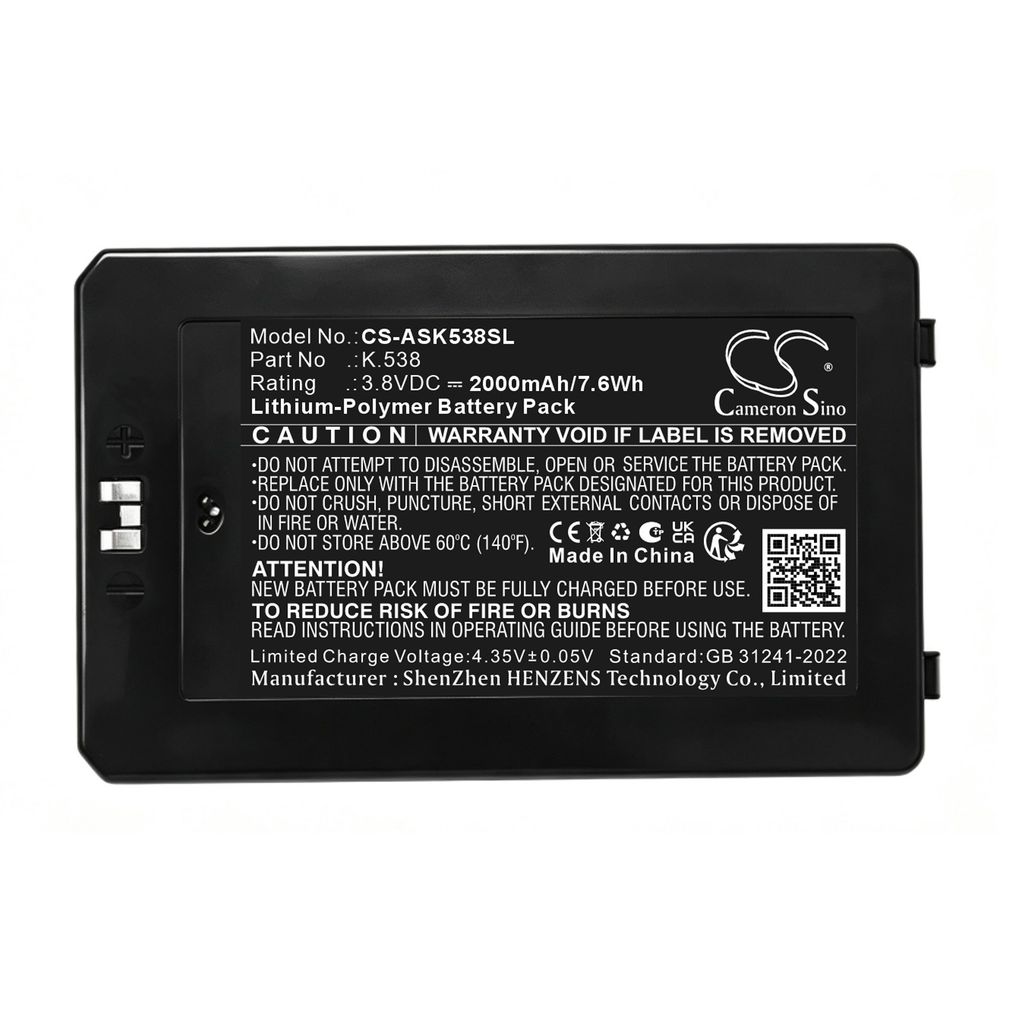 LP375065 voor Assa Abloy, 3.8V, 2000mAh