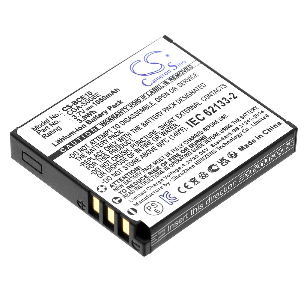 CGA-S008/DMW-BCE10/VW-VBJ10 ersättningsbatteri