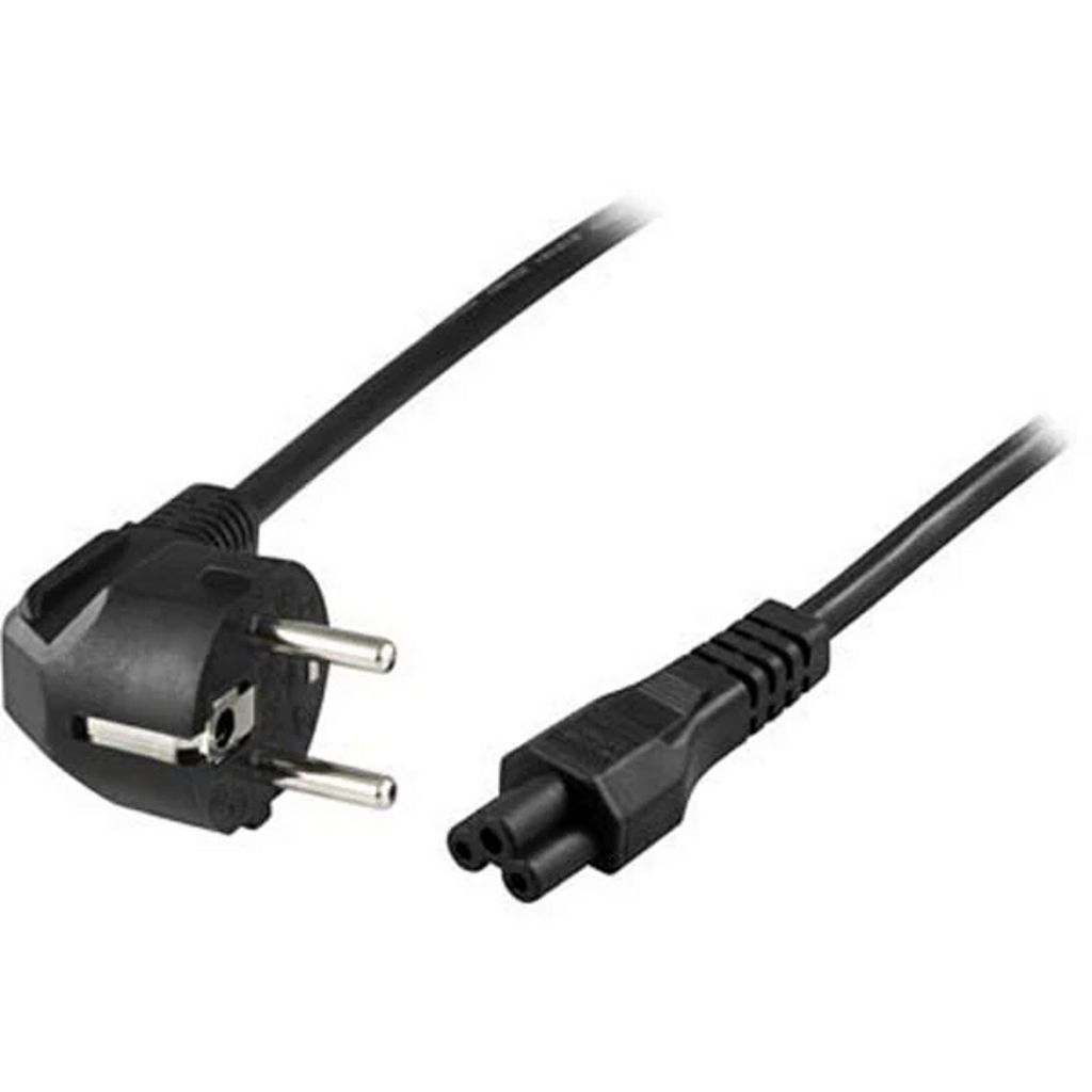 Vinklet CEE 7/7 – Rett IEC C5 enhetskabel, 0,5m – Svart