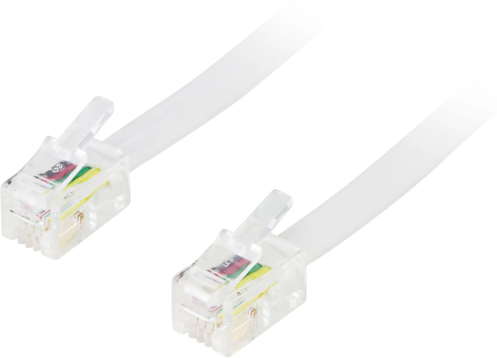 Modular-kaapeli 4P4C (RJ9/RJ10/RJ22), 10m, valkoinen