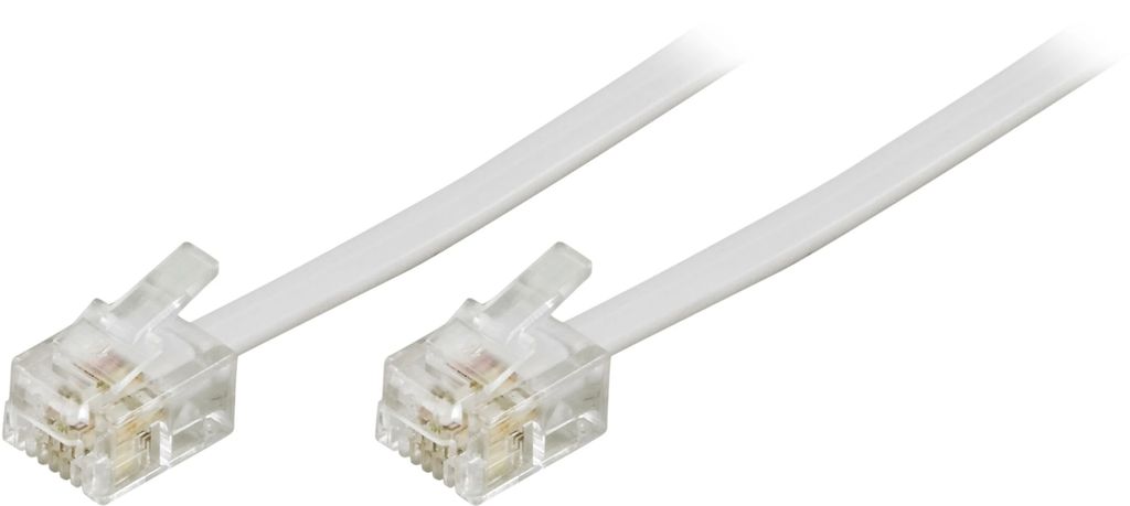 Modular cable 6P4C (RJ11) 2 m valkoinen