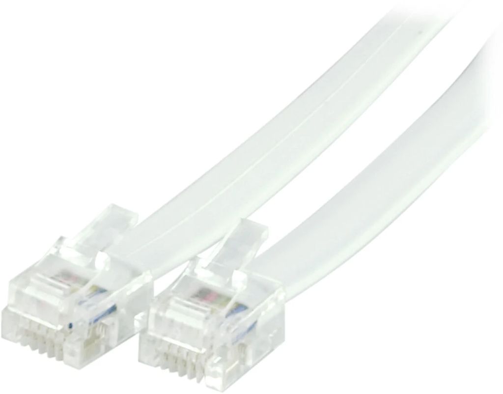 Modular cable RJ12/6C, 2m - valkoinen