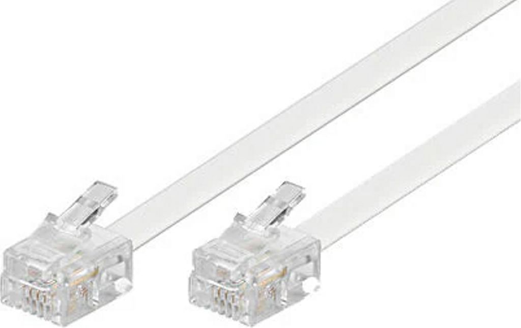 Modularkabel 6P4C (RJ11) till 6P4C (RJ11) 3m – vit