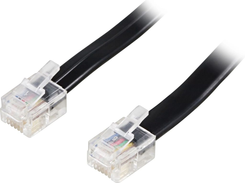 RJ12-modulaarikaapeli 5 m, musta