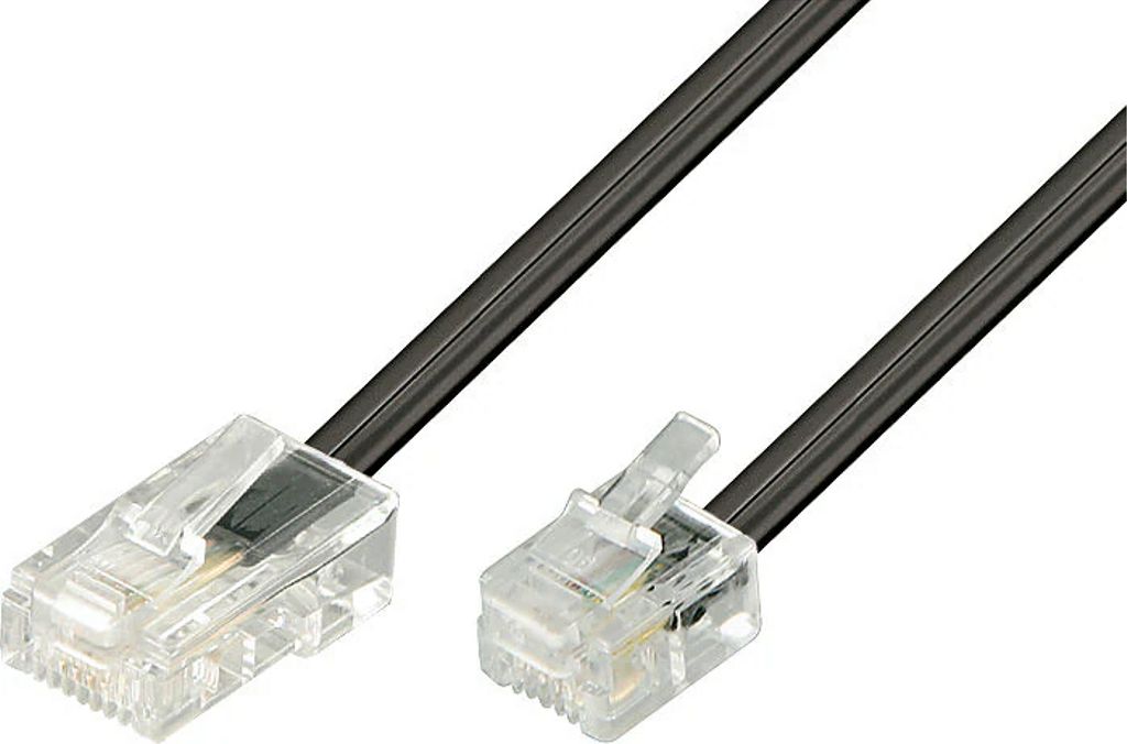 Modular-kaapeli 8P4C–6P4C (RJ11), 3 m – musta