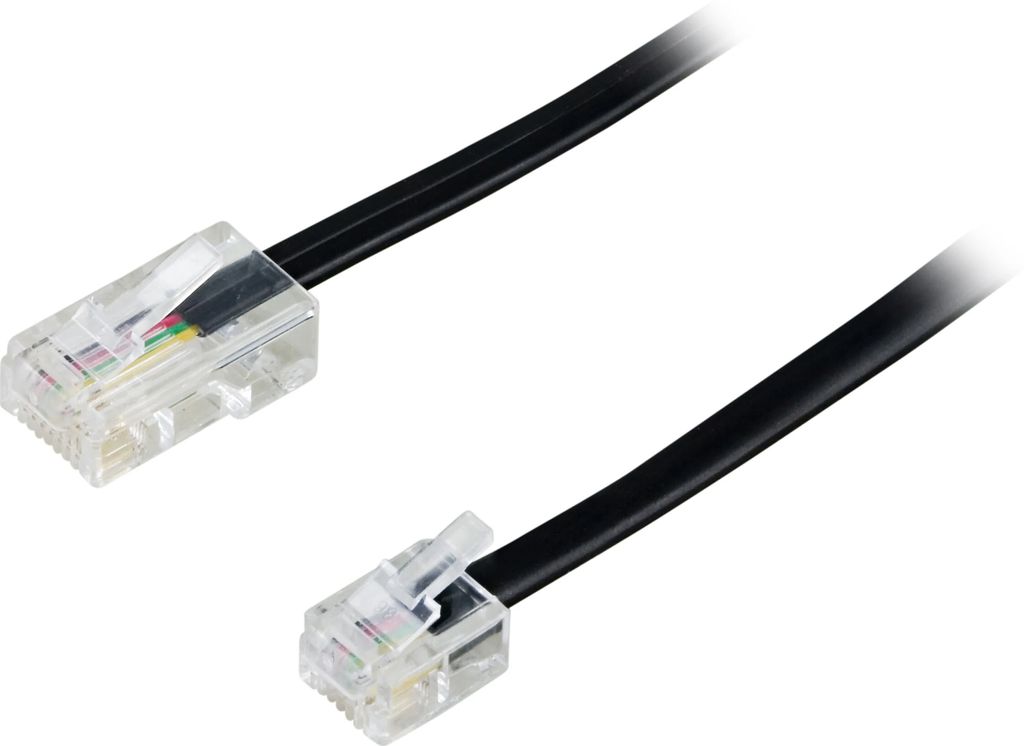 Modulaarikaapeli, 8P4C – 6P4C (RJ11), 5 m – musta